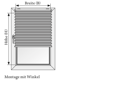 Winkelmontage Rechteckfenster